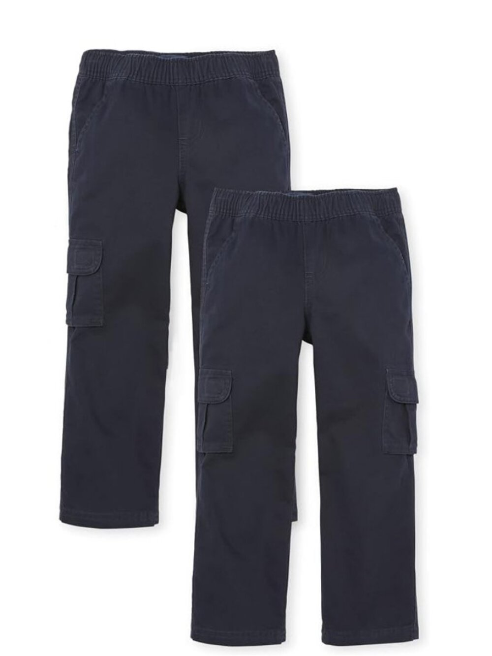 NWT  2pcs The Children's Place Boys Pull on Cargo Pants, New Navy, Size 18